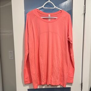 Lululemon Athletica Vibrant Coral/ Pink Long Sleeve Top